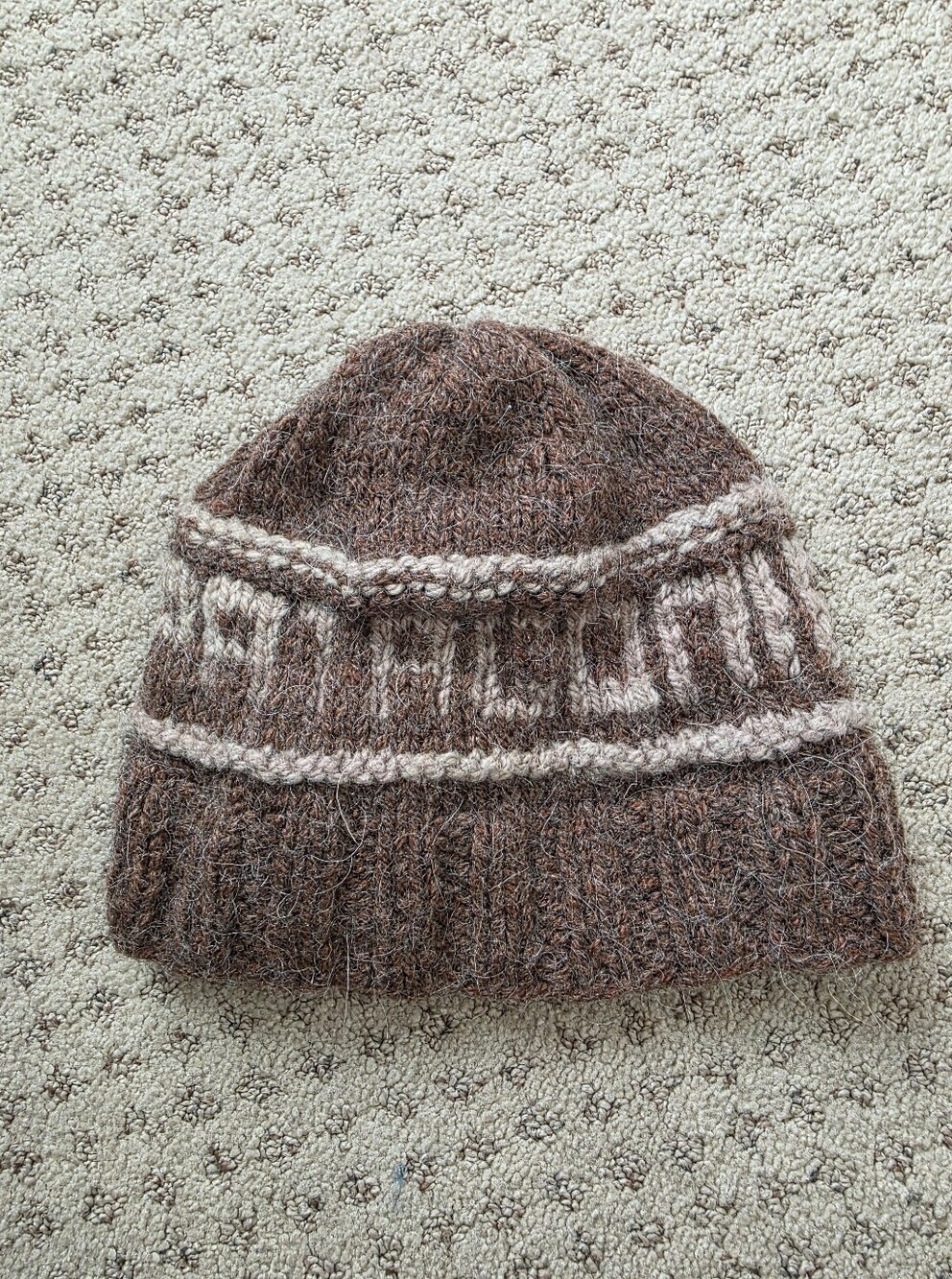 Vintage Patagonia Brown Beanie with Cream Band
